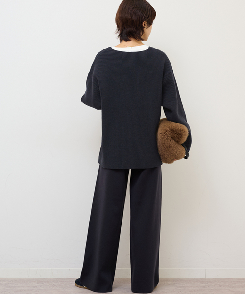 JOURNAL STANDARD relume(ジャーナルスタンダード レリューム)の「【MULTI FUNC+】セミワイドニットパンツ(その他パンツ・レディース・アイボリー/ネイビー/ブラウン・FREE)」の7枚目の写真