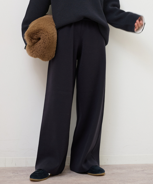 JOURNAL STANDARD relume(ジャーナルスタンダード レリューム)の「【MULTI FUNC+】セミワイドニットパンツ(その他パンツ・レディース・アイボリー/ネイビー/ブラウン・FREE)」の9枚目の写真