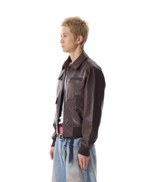 AAKAM（アーカム）の「Western Collar Leather Jacket (Brown)（ライダースジャケット・レディース・その他・1/2）」の4枚目の写真