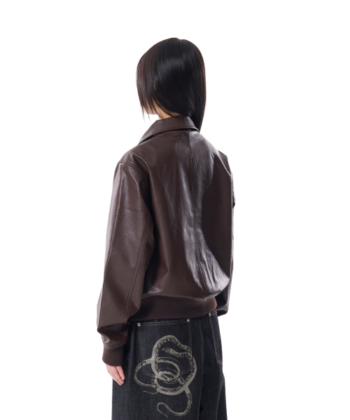 AAKAM（アーカム）の「Western Collar Leather Jacket (Brown)（ライダースジャケット・レディース・その他・1/2）」の11枚目の写真