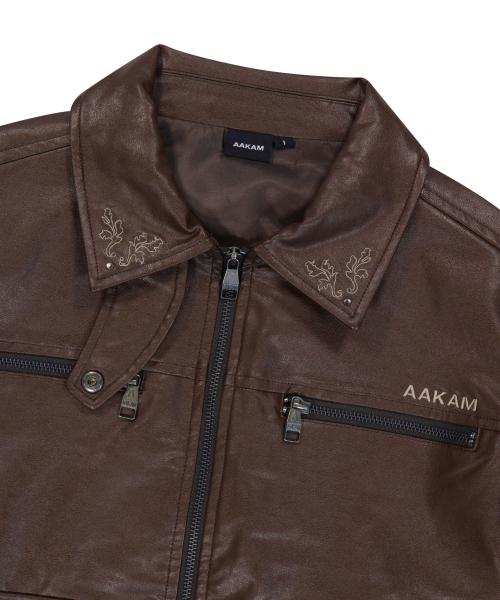 AAKAM（アーカム）の「Western Collar Leather Jacket (Brown)（ライダースジャケット・レディース・その他・1/2）」の14枚目の写真