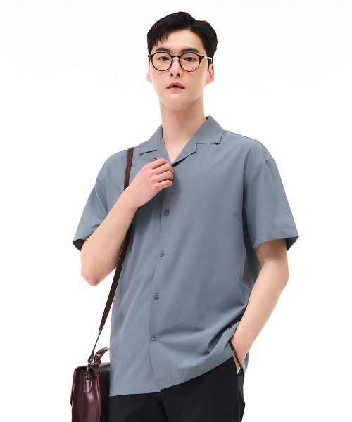 CHASECULT(チェイスカルト)の「男性ストレッチ半袖シャツ-ブルー(シャツ/ブラウス・メンズ・ダークブルー・100/95/105)」の5枚目の写真