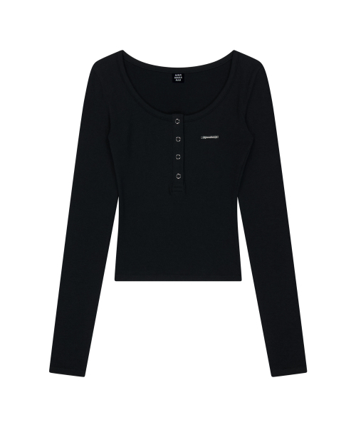 IUGAMAKARAS(イウガマカラス)の「Button Fitted Top (Black)(Tシャツ/カットソー・レディース・その他・FREE)」の2枚目の写真