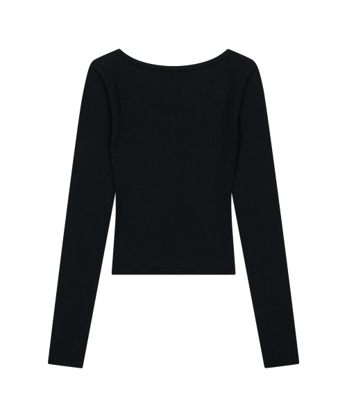 IUGAMAKARAS(イウガマカラス)の「Button Fitted Top (Black)(Tシャツ/カットソー・レディース・その他・FREE)」の3枚目の写真