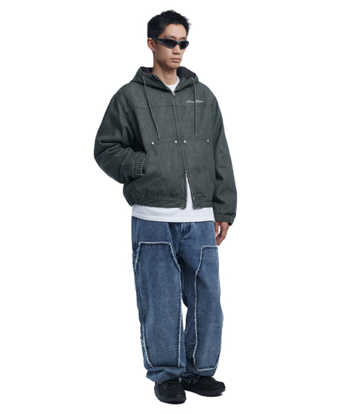 NOMANUAL(NOMANUAL)の「RAW EDGE DOUBLE KNEE PANTS - WASHED BLUE(デニムパンツ・レディース・その他・SMALL/MEDIUM/LARGE/X-SMALL)」の3枚目の写真