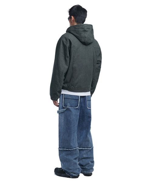 NOMANUAL(NOMANUAL)の「RAW EDGE DOUBLE KNEE PANTS - WASHED BLUE(デニムパンツ・レディース・その他・SMALL/MEDIUM/LARGE/X-SMALL)」の4枚目の写真