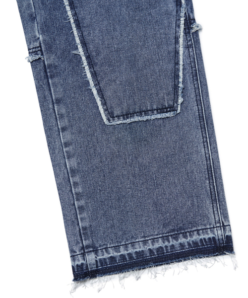 NOMANUAL(NOMANUAL)の「RAW EDGE DOUBLE KNEE PANTS - WASHED BLUE(デニムパンツ・レディース・その他・SMALL/MEDIUM/LARGE/X-SMALL)」の5枚目の写真