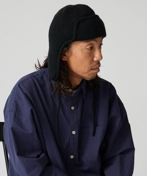 希少！！美品！！ 98年 渦巻き ニットキャップ ビーニー PENNEYS/ペニーズ FOX EARFLAP BEANIE 刺繍ロゴ ローゲージ ニット