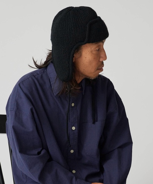 PENNEYS(ぺニーズ)の「PENNEYS/ペニーズ FOX EARFLAP BEANIE 刺繍ロゴ ローゲージ ニットキャップ(ニットキャップ/ビーニー・メンズ・パープル/ブラック/グレー・FREE)」の13枚目の写真