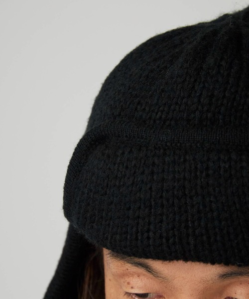 PENNEYS/ペニーズ FOX EARFLAP BEANIE 刺繍ロゴ ローゲージ ニット