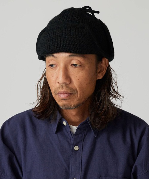PENNEYS(ぺニーズ)の「PENNEYS/ペニーズ FOX EARFLAP BEANIE 刺繍ロゴ ローゲージ ニットキャップ(ニットキャップ/ビーニー・メンズ・パープル/ブラック/グレー・FREE)」の6枚目の写真