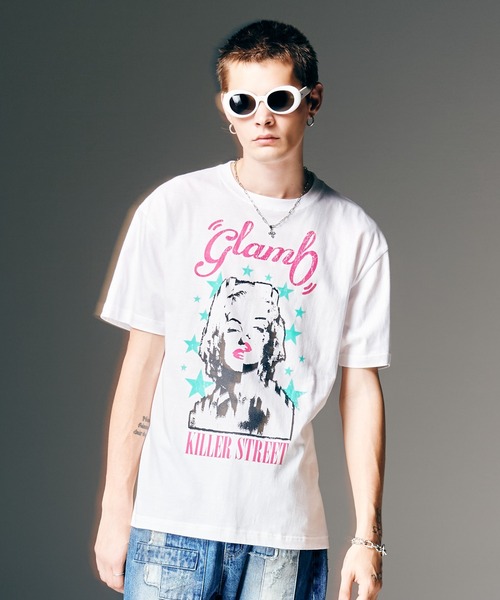 glamb（グラム）の「Killer Street T-Shirt / キラーストリートTシャツ（Tシャツ/カットソー・メンズ・イエロー/ホワイト/ブラック・S/M/L）」の2枚目の写真