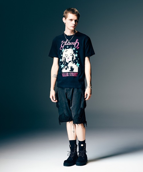 glamb（グラム）の「Killer Street T-Shirt / キラーストリートTシャツ（Tシャツ/カットソー・メンズ・イエロー/ホワイト/ブラック・S/M/L）」の12枚目の写真