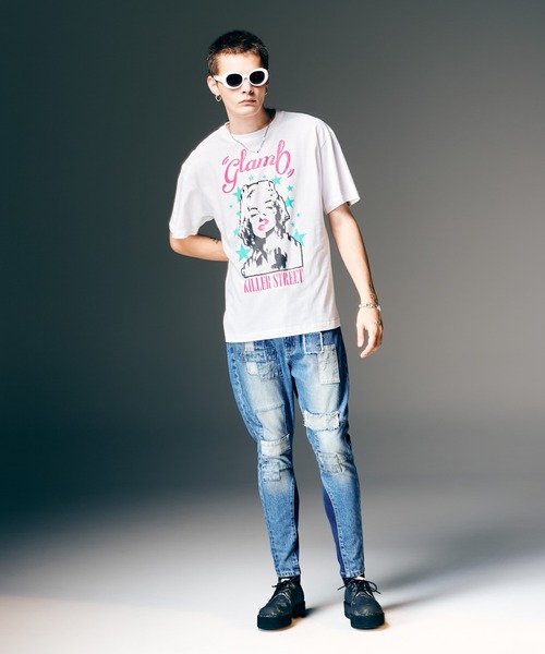 glamb（グラム）の「Killer Street T-Shirt / キラーストリートTシャツ（Tシャツ/カットソー・メンズ・イエロー/ホワイト/ブラック・S/M/L）」の9枚目の写真
