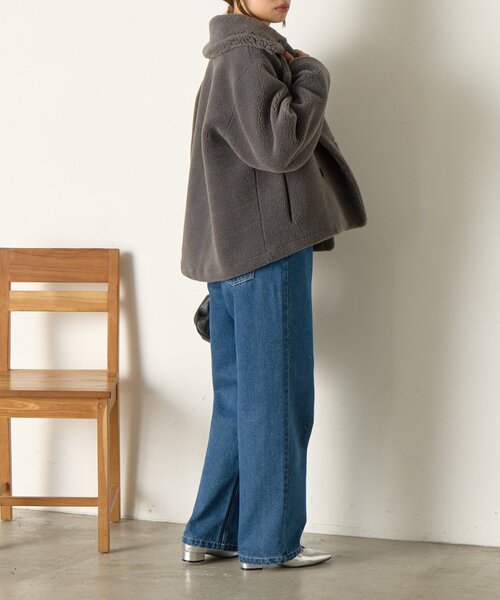 Jena espace merveilleux（ジェナ　エスパスメルヴェイユ）の「ボアダブルジャケット（その他アウター・レディース・ベージュ/チャコールグレー・FREE）」の18枚目の写真