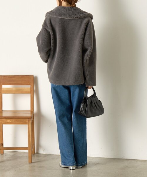 Jena espace merveilleux（ジェナ　エスパスメルヴェイユ）の「ボアダブルジャケット（その他アウター・レディース・ベージュ/チャコールグレー・FREE）」の20枚目の写真