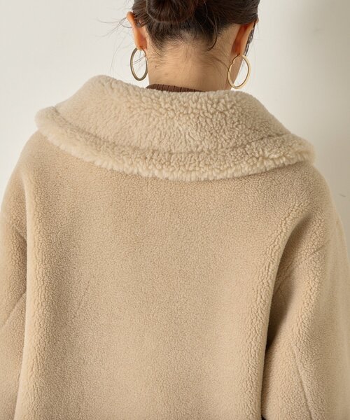 Jena espace merveilleux（ジェナ　エスパスメルヴェイユ）の「ボアダブルジャケット（その他アウター・レディース・ベージュ/チャコールグレー・FREE）」の5枚目の写真