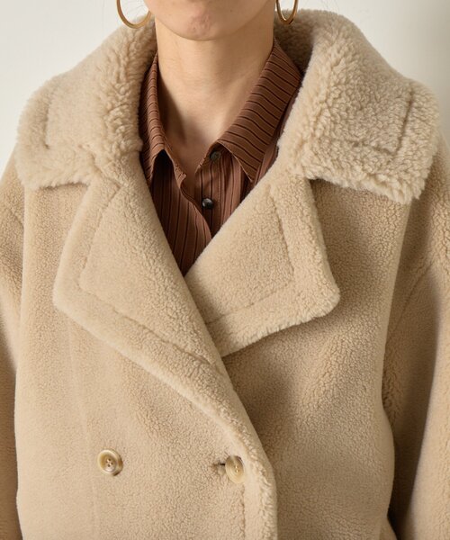 Jena espace merveilleux（ジェナ　エスパスメルヴェイユ）の「ボアダブルジャケット（その他アウター・レディース・ベージュ/チャコールグレー・FREE）」の11枚目の写真