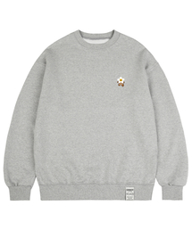 [UNISEX]ヘッドフラワーベアスマイルマンツーマン_グレー
