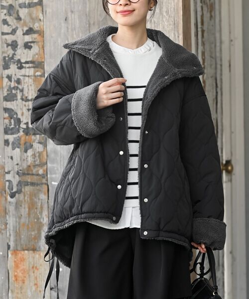 rps（アールピーエス）の「ボア×キルティングリバーシブルジャケット