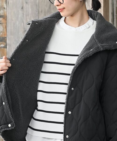 rps（アールピーエス）の「ボア×キルティングリバーシブルジャケット