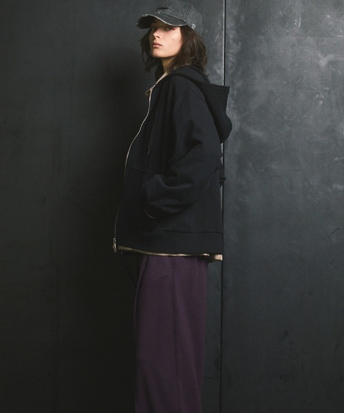 MAISON SPECIAL(メゾンスペシャル)の「《UNISEX》【ONE-MILE WEAR】Prime-Over Zip Hoodie/ワンマイルウェアプライムオーバージップパーカー【MAISON SPECIAL/メゾンスペシャル】■セットアップ対応■(パーカー・メンズ・ブラック/オフホワイト/グレー/チャコールグレー・2/1/0)」の13枚目の写真
