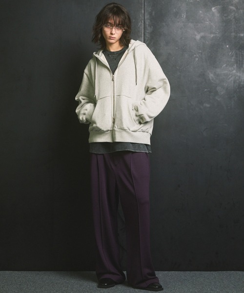 MAISON SPECIAL(メゾンスペシャル)の「《UNISEX》【ONE-MILE WEAR】Prime-Over Zip Hoodie/ワンマイルウェアプライムオーバージップパーカー【MAISON SPECIAL/メゾンスペシャル】■セットアップ対応■(パーカー・メンズ・ブラック/オフホワイト/グレー/チャコールグレー・2/1/0)」の7枚目の写真