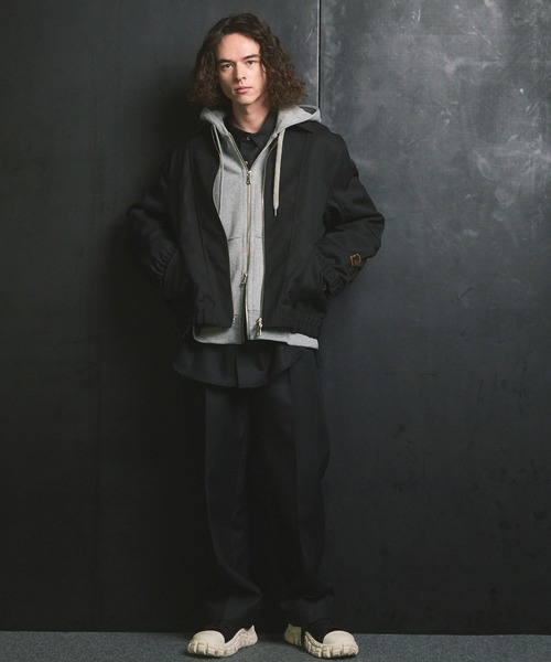 MAISON SPECIAL(メゾンスペシャル)の「《UNISEX》【ONE-MILE WEAR】Prime-Over Zip Hoodie/ワンマイルウェアプライムオーバージップパーカー【MAISON SPECIAL/メゾンスペシャル】■セットアップ対応■(パーカー・メンズ・ブラック/オフホワイト/グレー/チャコールグレー・2/1/0)」の9枚目の写真