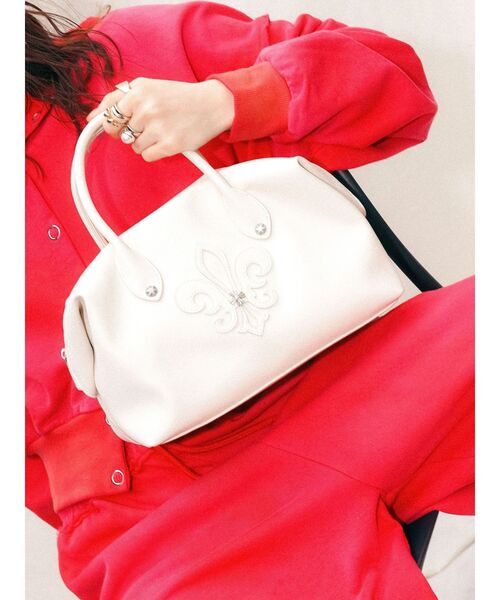 EVRIS（エヴリス）の「エンブレムボストンBAG（ボストンバッグ・レディース・ブラック/ブラウン/ホワイト・FREE）」の4枚目の写真