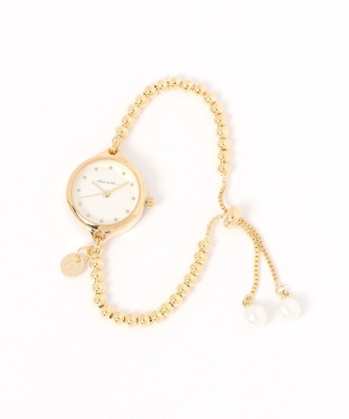 niko and...（ニコアンド）の「チェーンブレスレットウォッチ（アナログ腕時計・レディース・イエロー/グレー・0）」の2枚目の写真