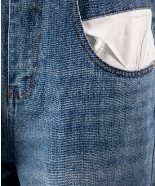MILLION CARATS（ミリオンカラッツ）の「【差し色ポケットでこなれ見え】ワイドなのにすっきり細見え。リラクシーな穿き心地で気分は軽やか！体型カバーも叶う大人カジュアルなワイドデニム。（デニムパンツ・レディース・ブルー/グレー・FREE）」の9枚目の写真