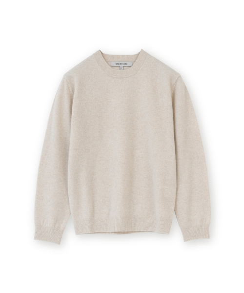 BROWNYARD(ブラウンヤード)の「W エクストラスーパーファインクルーネックニット、ベージュ(ニット/セーター・レディース・その他・1/2)」の1枚目の写真