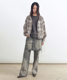 ディバイドデニムスカートASH GREY
