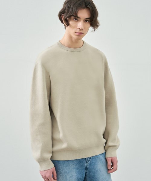 Soft essence lawn knit [sand beige] — мягкий джерси‑джемпер