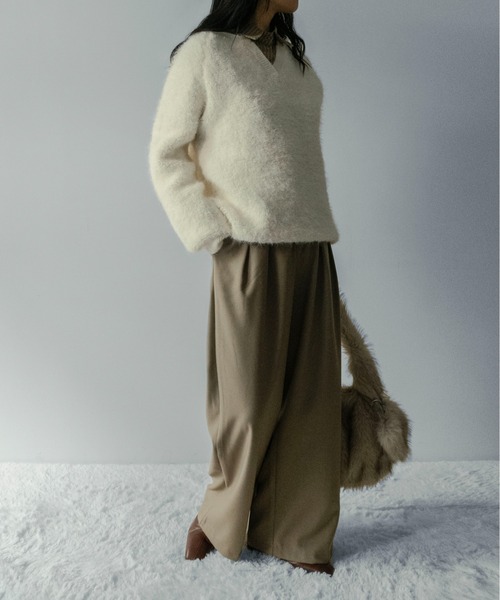 on:nue（オンニュ）の「【on:nue】[選べる4色展開] フェイクファー ポーチ付きトートバッグ（ショルダーバッグ・レディース・アイボリー/グレー/ベージュ/ブラウン・FREE）」の10枚目の写真