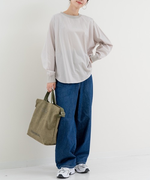refinedworks(リファインドワークス)の「【refinedworks】 ゆるっと 纏える 抜け感トップス(Tシャツ/カットソー・レディース・ネイビー/グレー・FREE)」の17枚目の写真