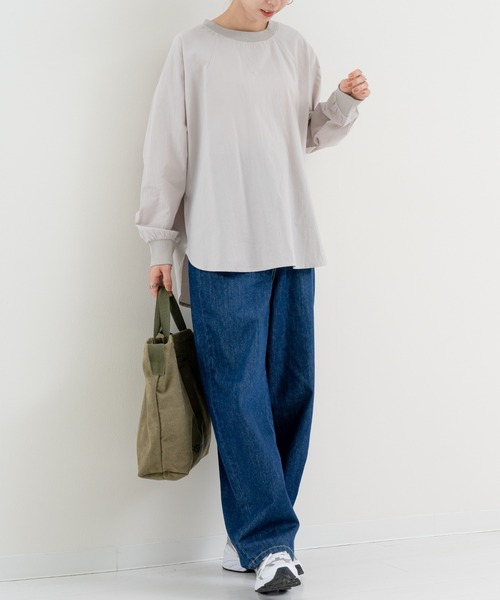 refinedworks(リファインドワークス)の「【refinedworks】 ゆるっと 纏える 抜け感トップス(Tシャツ/カットソー・レディース・ネイビー/グレー・FREE)」の19枚目の写真