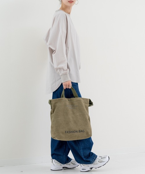 refinedworks(リファインドワークス)の「【refinedworks】 ゆるっと 纏える 抜け感トップス(Tシャツ/カットソー・レディース・ネイビー/グレー・FREE)」の20枚目の写真