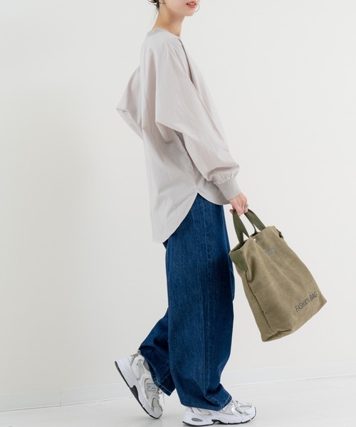 refinedworks(リファインドワークス)の「【refinedworks】 ゆるっと 纏える 抜け感トップス(Tシャツ/カットソー・レディース・ネイビー/グレー・FREE)」の21枚目の写真