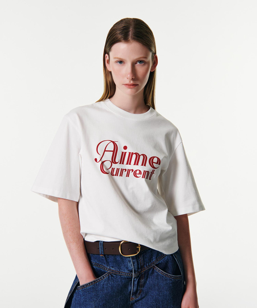 CURRENT（カレント）の「AIME CROP HALF SLEEVES T-SHIRT [WHITE]（Tシャツ/カットソー・レディース・その他・FREE）」の2枚目の写真