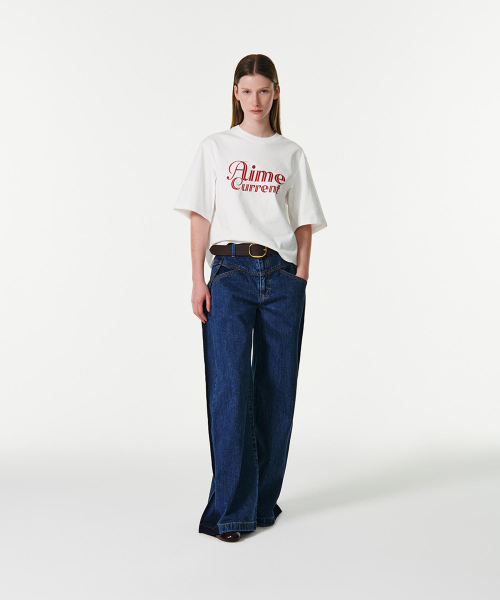 CURRENT（カレント）の「AIME CROP HALF SLEEVES T-SHIRT [WHITE]（Tシャツ/カットソー・レディース・その他・FREE）」の3枚目の写真