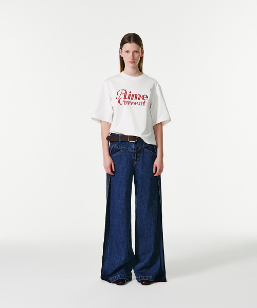 CURRENT（カレント）の「AIME CROP HALF SLEEVES T-SHIRT [WHITE]（Tシャツ/カットソー・レディース・その他・FREE）」の5枚目の写真