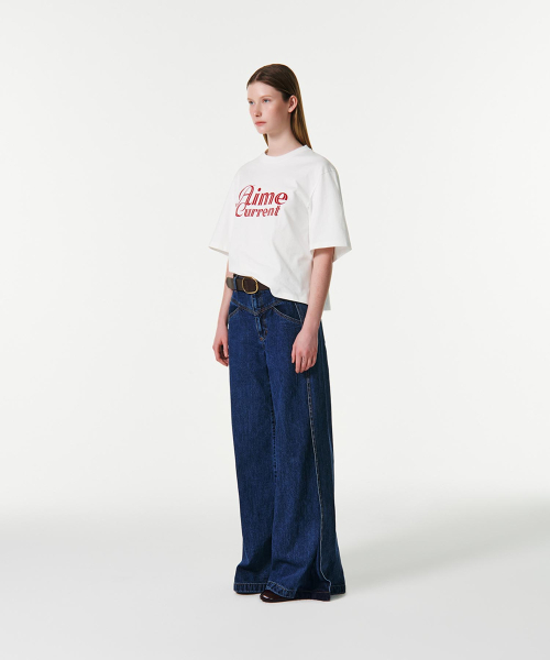 CURRENT（カレント）の「AIME CROP HALF SLEEVES T-SHIRT [WHITE]（Tシャツ/カットソー・レディース・その他・FREE）」の6枚目の写真