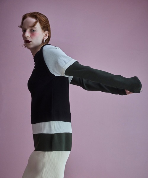 OMMO(オーエムエムオー)の「MULTICOLOR LAYERED KT TOP(ニット/セーター・レディース・ブルー/グレー/ブラック/ピンク・F)」の16枚目の写真