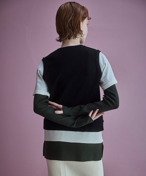 OMMO(オーエムエムオー)の「MULTICOLOR LAYERED KT TOP(ニット/セーター・レディース・ブルー/グレー/ブラック/ピンク・F)」の17枚目の写真