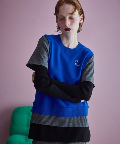 OMMO(オーエムエムオー)の「MULTICOLOR LAYERED KT TOP(ニット/セーター・レディース・ブルー/グレー/ブラック/ピンク・F)」の6枚目の写真