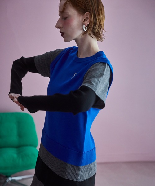 OMMO(オーエムエムオー)の「MULTICOLOR LAYERED KT TOP(ニット/セーター・レディース・ブルー/グレー/ブラック/ピンク・F)」の7枚目の写真
