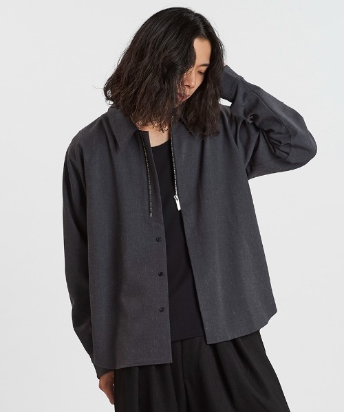 NO ID.(ノーアイディ)の「ms6351-フライフロントハーフZIP-SH シャツ(857006-381S)(シャツ/ブラウス・メンズ・ホワイト/グレー/ブラック・ONE SIZE)」の9枚目の写真