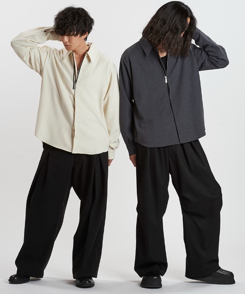 NO ID.(ノーアイディ)の「ms6351-フライフロントハーフZIP-SH シャツ(857006-381S)(シャツ/ブラウス・メンズ・ホワイト/グレー/ブラック・ONE SIZE)」の22枚目の写真