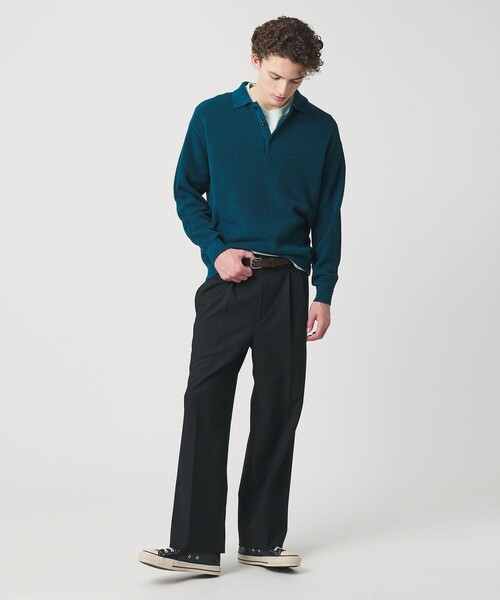 BEAUTY&YOUTH UNITED ARROWS（ビューティーアンドユースユナイテッドアローズ）の「ギマ コットン アゼ 3ボタン ポロカラー ニット ウォッシャブル（ニット/セーター・メンズ・ケリーグリーン/コバルトブルー・XL/L/M/S）」の6枚目の写真